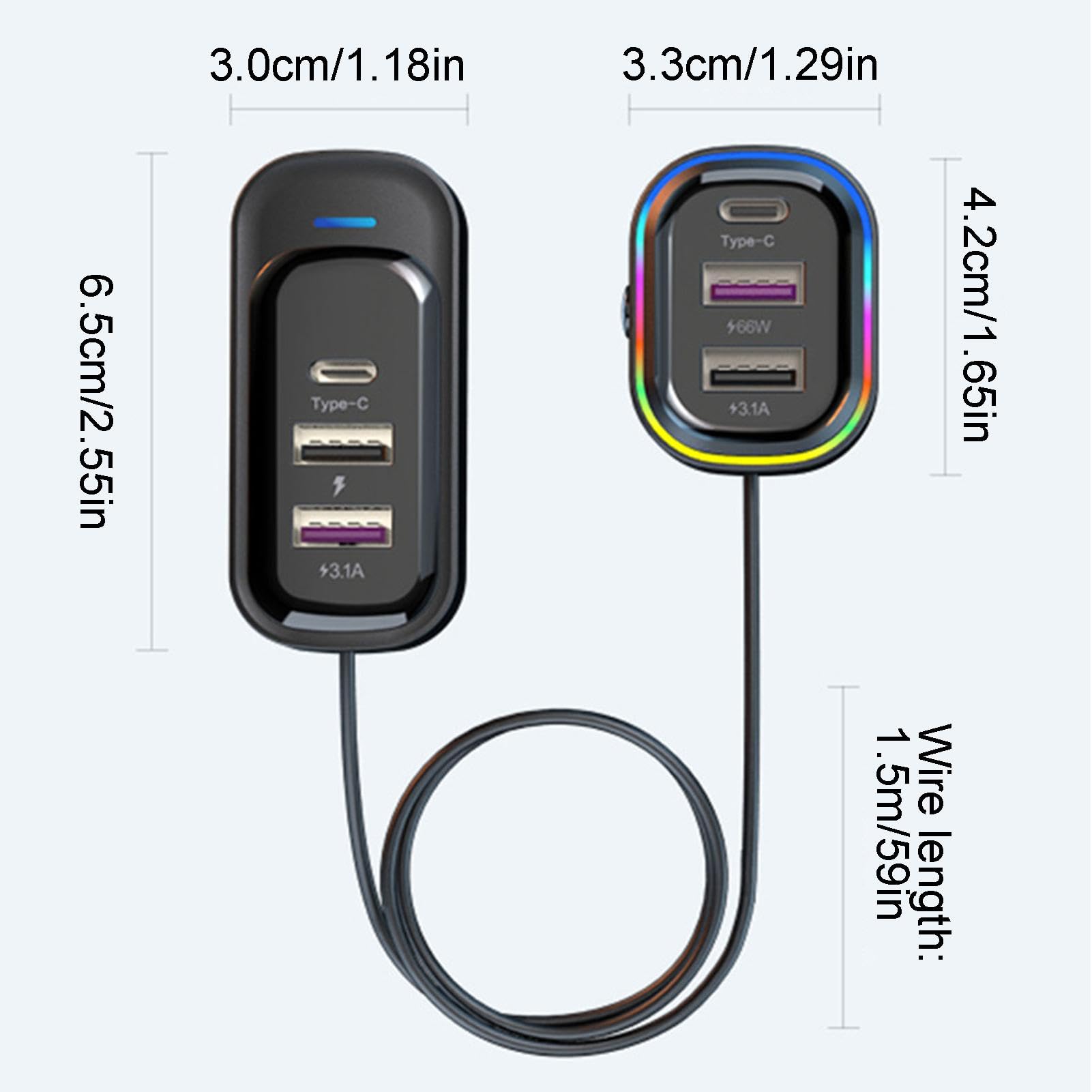 Amazon.co.jp: 車用USB充電器マルチポート、車用充電器USB C - マルチ